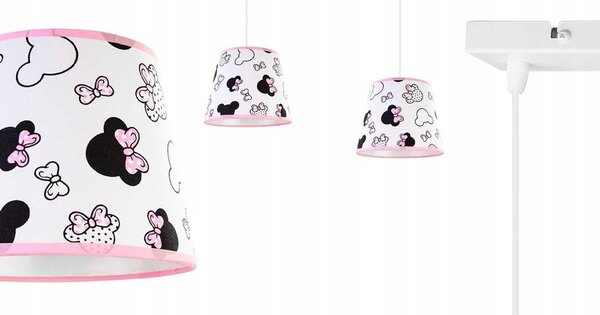 Dětské závěsné svítidlo Minnie, 2x textilní stínítko se vzorem, s