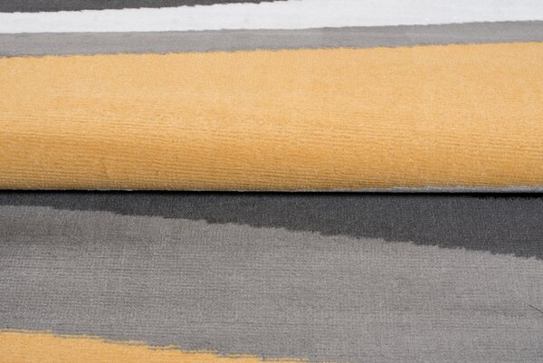 Makro Abra Kusový koberec moderní MAYA Z895A žlutý šedý Rozměr: 80x150 cm