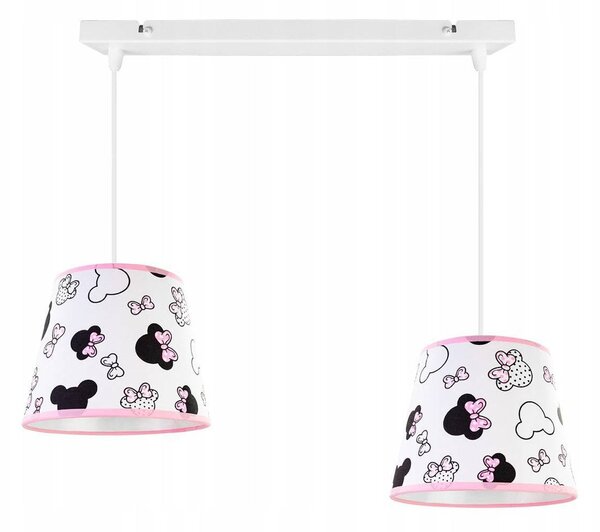 Dětské závěsné svítidlo Minnie, 2x textilní stínítko se vzorem, s