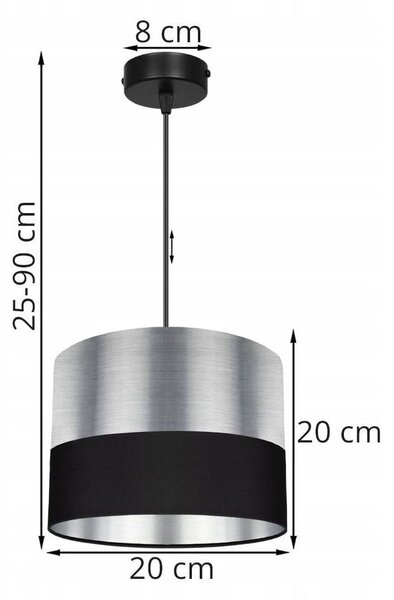Závěsné svítidlo Chromic, 1x chromové textilní stínítko (výběr ze 2 barev), (výběr ze 2 barev konstrukce)