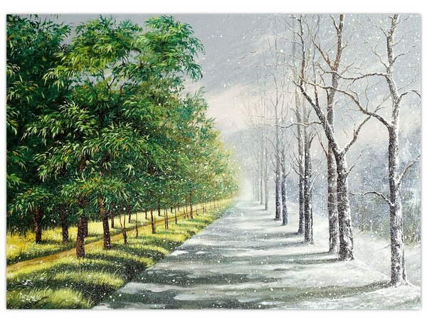 Obraz - Zima versus léto (70x50 cm)