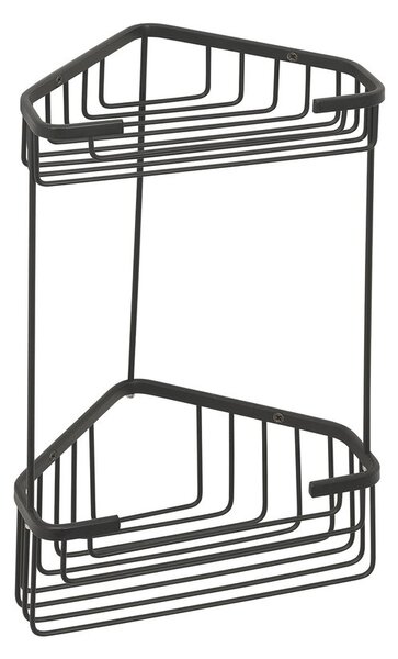 Gedy Sapho, SMART dvoupatrová rohová police 200x325x151mm, černá matt
