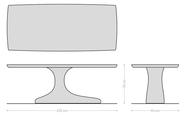 DELIFE Jídelní stůl Jalta 220x95 cm akácie přírodní masivní