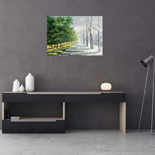 Obraz - Zima versus léto (70x50 cm)