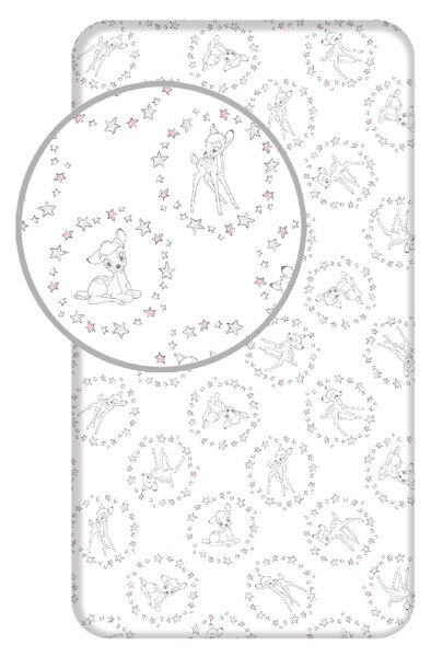 Jerry Fabrics Bavlněné napínací prostěradlo 90x200 + 25 cm - Bambi "Stars"