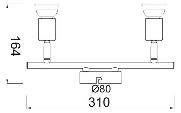 ACA Lighting Spot stropní svítidlo MC634BK2