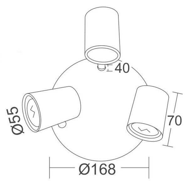 ACA Lighting Spot stropní svítidlo SUH1893PB