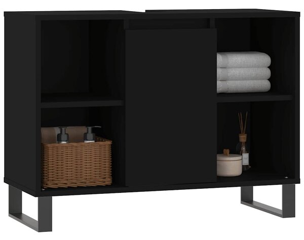Koupelnová skříňka černá 80 x 33 x 60 cm kompozitní dřevo