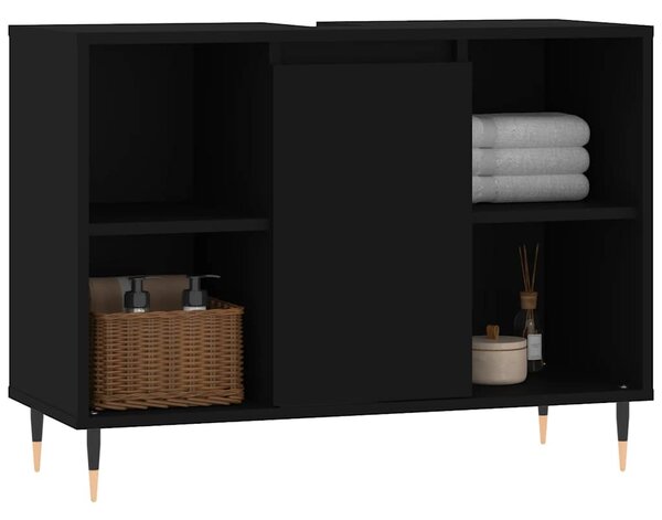 Koupelnová skříňka černá 80 x 33 x 60 cm kompozitní dřevo