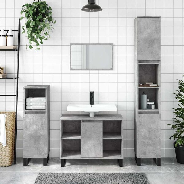 Koupelnová skříňka betonově šedá 80x33x60 cm kompozitní dřevo