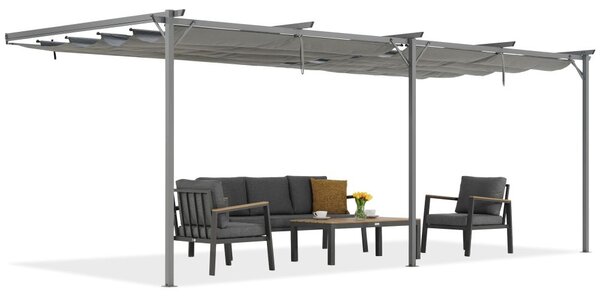 Antracitový terasový přístřešek Santana 3x6 m Garden Point