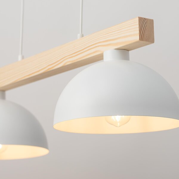 TK Lighting Oslo závěsné svítidlo 2x15 W bílá-dřevo 4713