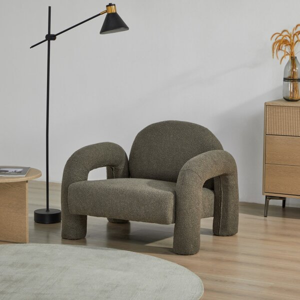 Křeslo SEDIA TEDDY BOUCLÉ ​​hnědé 778155