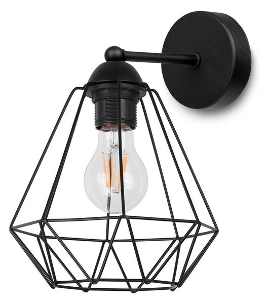 Nástěnné svítidlo Fusion 1, 1x černé drátěné stínítko