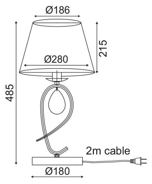 ACA Lighting Textile stolní svítidlo TNK81490CG1T