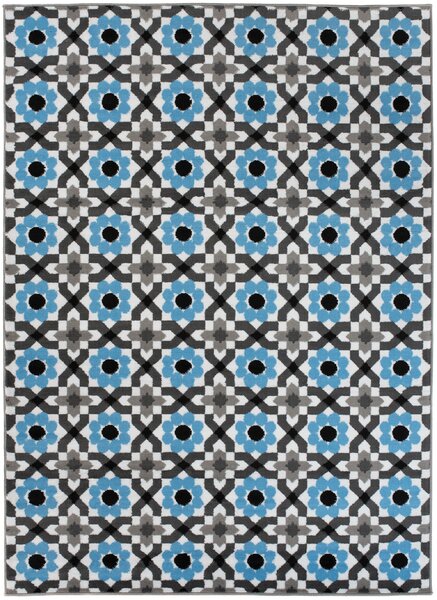 Chemex Kusový koberec Maya - květiny 1 - šedý/modrý Rozměr koberce: 80x150 cm