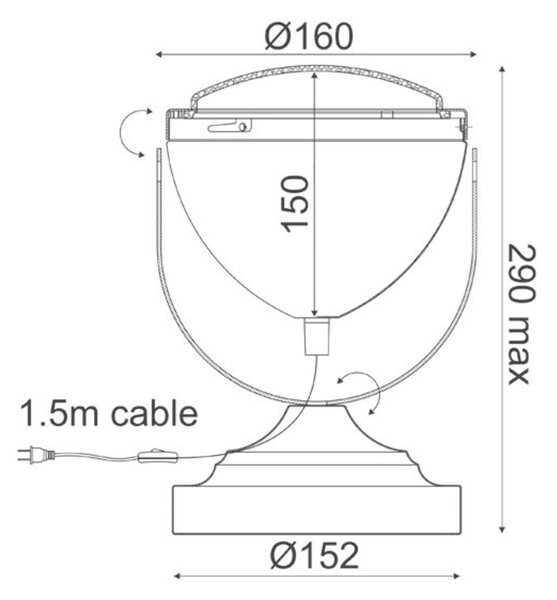 ACA Lighting Vintage stolní svítidlo ML306131TBK