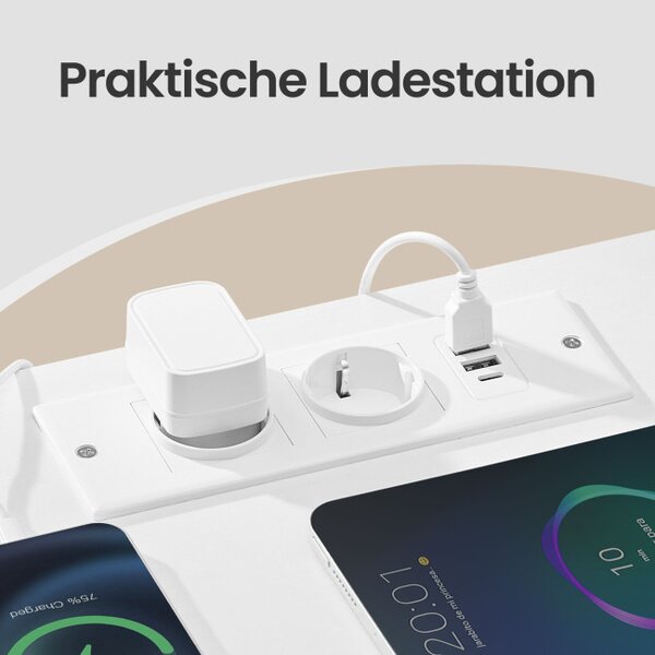 Sada 2 nočních stolků s LED osvětlením a nabíjecí stanicí LGSB35203W102