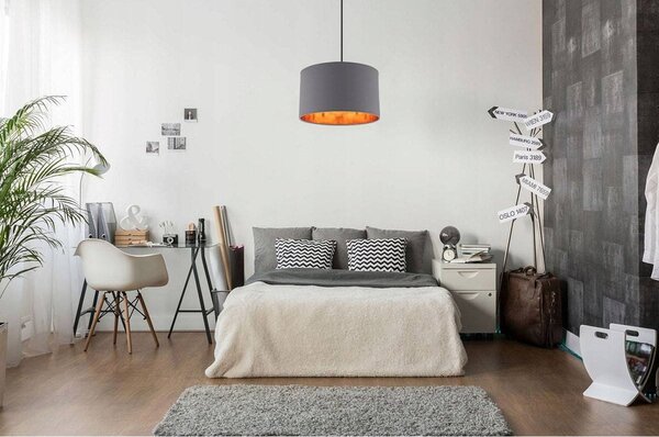 Závěsné svítidlo Shade, 1x textilní stínítko (výběr ze 6 barev), (výběr ze 3 barev konstrukce), (fi 35cm), g