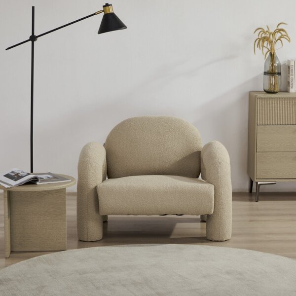 Křeslo SEDIA TEDDY BOUCLÉ ​​béžové 778148