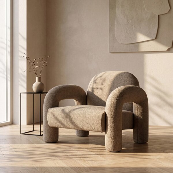 Křeslo SEDIA TEDDY BOUCLÉ ​​béžové 778148