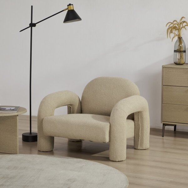 Křeslo SEDIA TEDDY BOUCLÉ ​​béžové 778148