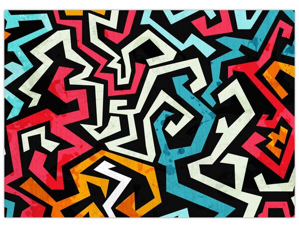 Obraz grafické abstrakce (70x50 cm)