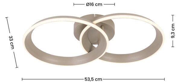 STROPNÍ LED SVÍTIDLO, 53,5/33/9,3 cm Dieter Knoll - Stropní svítidla