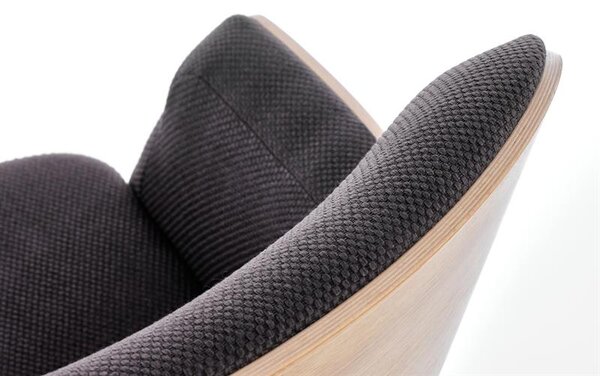 Designové relaxační křeslo CHILLOUT — tmavě šedá / přírodní dub