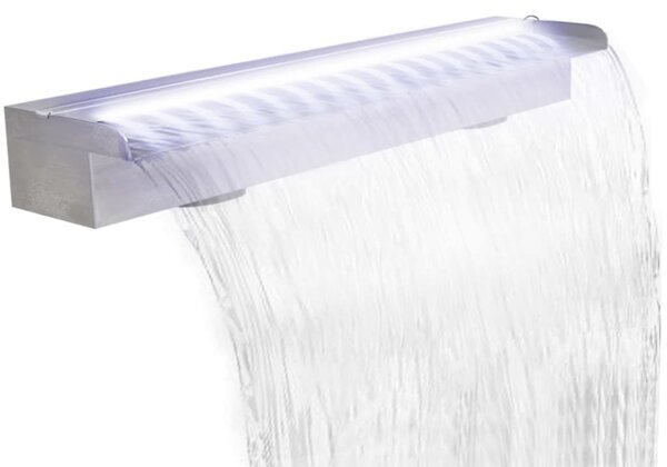 Obdélníková bazénová fontána s LED nerezová ocel 90 cm