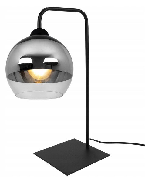 Stolní lampa Bergen, 1x chromové/transparentní stínítko (fi 15cm)
