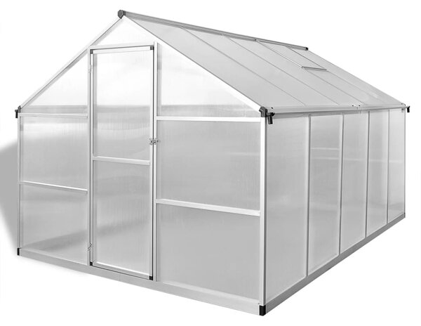 Zpevněný hliníkový skleník s podkladovým rámem 7,55 m²