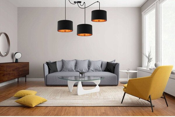 Závěsné svítidlo Shade Spider, 3x textilní stínítko (mix 6 barev), (výběr ze 2 barev konstrukce), g