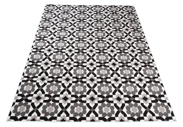 Chemex Kusový koberec Maya - květiny 1 - šedý/bílý Rozměr koberce: 80x150 cm