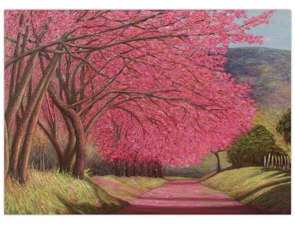 Obraz rozkvetlých stromů (70x50 cm)