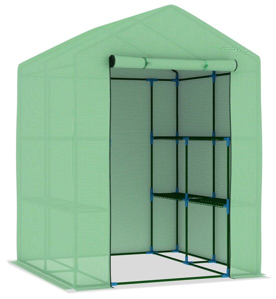 Skleník s policemi ocel 143 x 143 x 195 cm