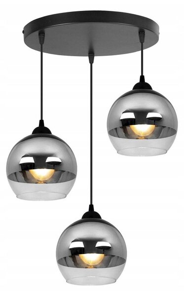 Závěsné svítidlo Bergen, 3x chromové/transparentní skleněné stínítko (fi 15cm), o