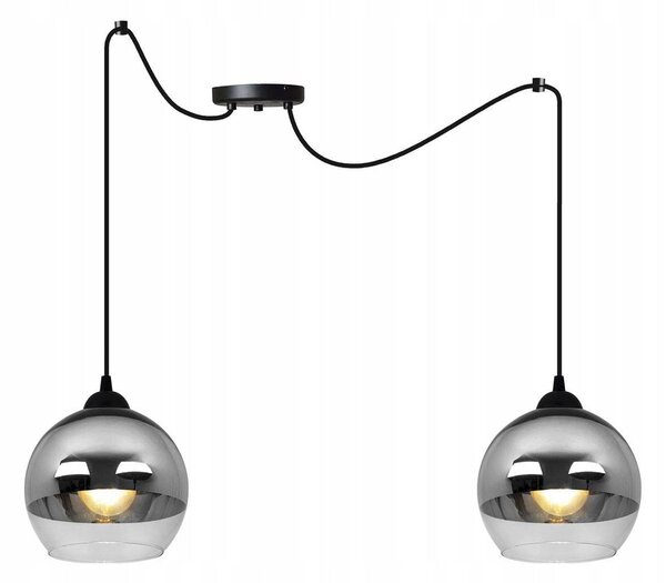Závěsné svítidlo Bergen Spider, 2x chromové/transparentní skleněné stínítko (fi 15cm)