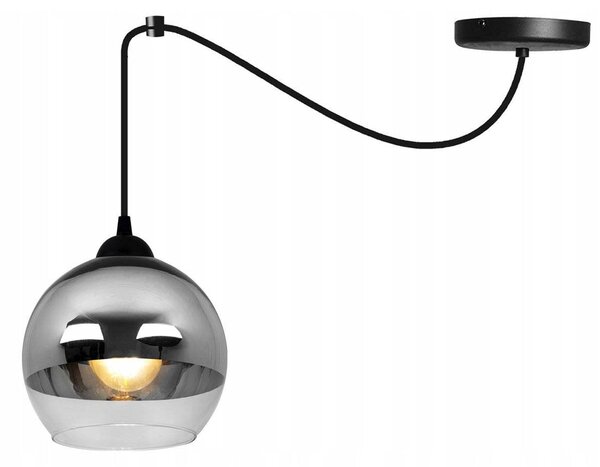 Závěsné svítidlo Bergen Spider, 1x chromové/transparentní skleněné stínítko (fi 15cm)