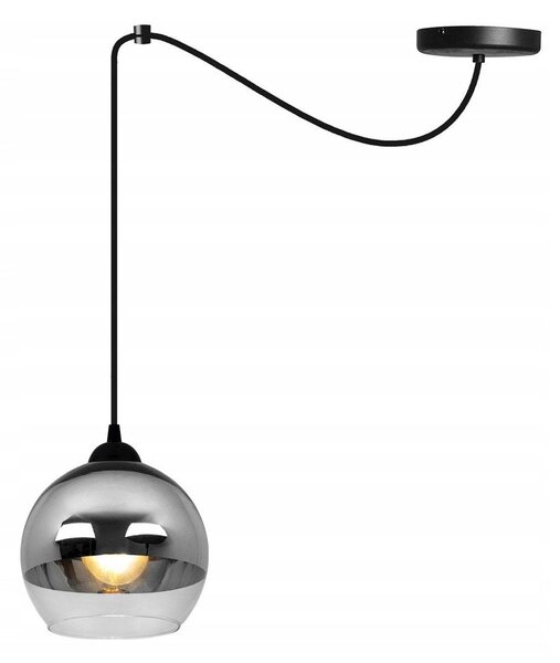 Závěsné svítidlo Bergen Spider, 1x chromové/transparentní skleněné stínítko (fi 15cm)