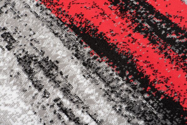 Makro Abra Kusový koberec moderní MAYA Pruhy Q542A červený šedý Rozměr: 220x300 cm