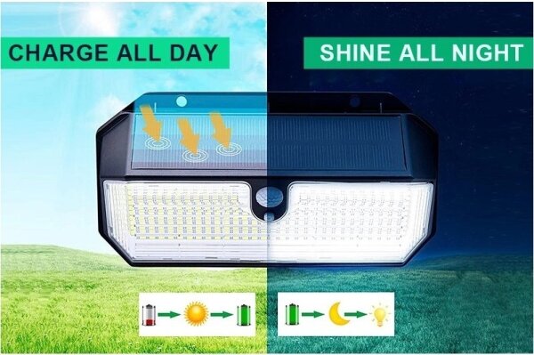 Viking-LED Solární nástěnné svítidlo se senzorem LED/2W/3,7V IP65 6000K 2200 mAh