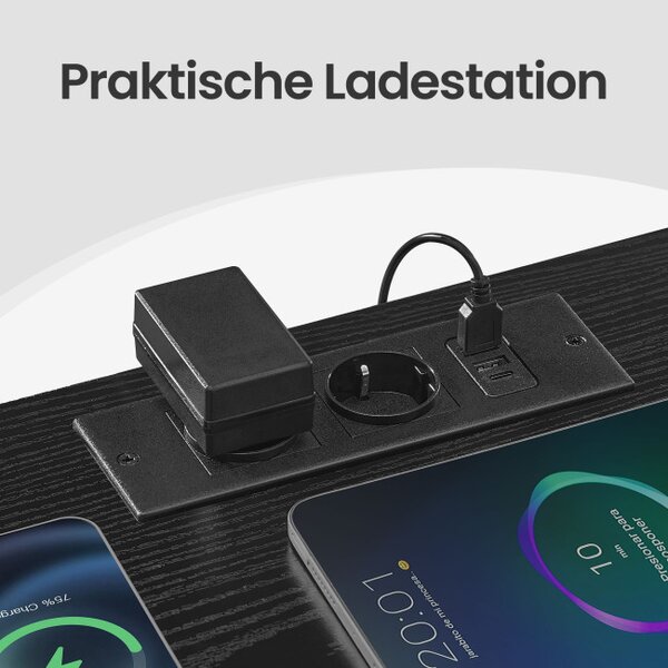 Sada 2 nočních stolků s LED osvětlením a nabíjecí stanicí LGSB35202B102