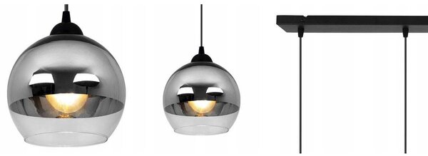 Závěsné svítidlo Bergen, 4x chromové/transparentní skleněné stínítko (fi 15cm)