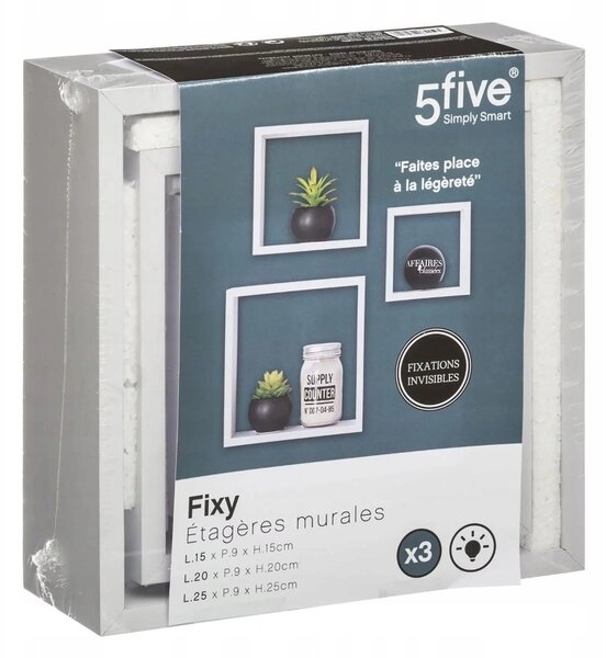 Police MDF 5five Simply Smart 25 x 9 cm bílá