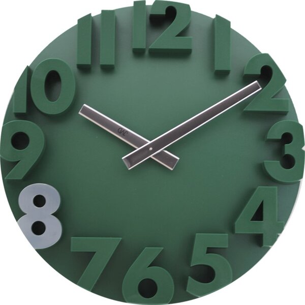 Designové nástěnné hodiny JVD HC16.2 vylisované z jednoho kusu POSLEDNÍ KS STAŇKOV (designové hodiny v pastelových barvách)