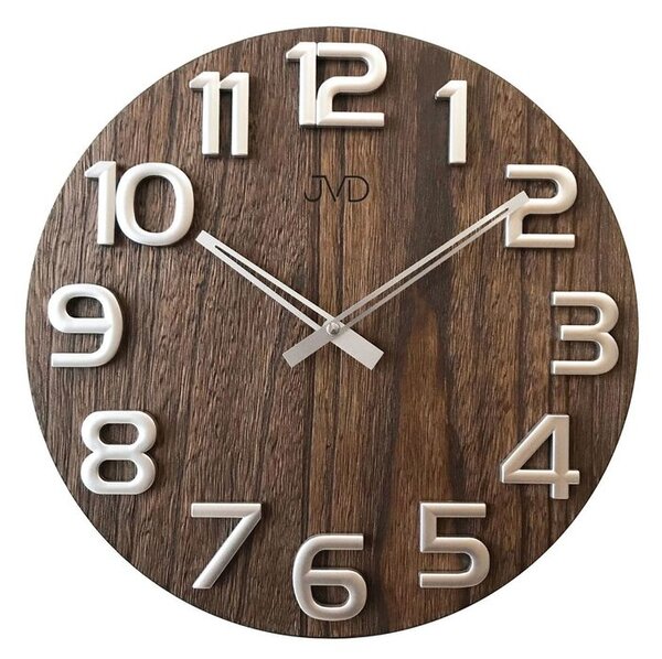 Nástěnné dřevěné hodiny JVD HT97.3 s vystouplými číslicemi (POŠTOVNÉ ZDARMA!!)