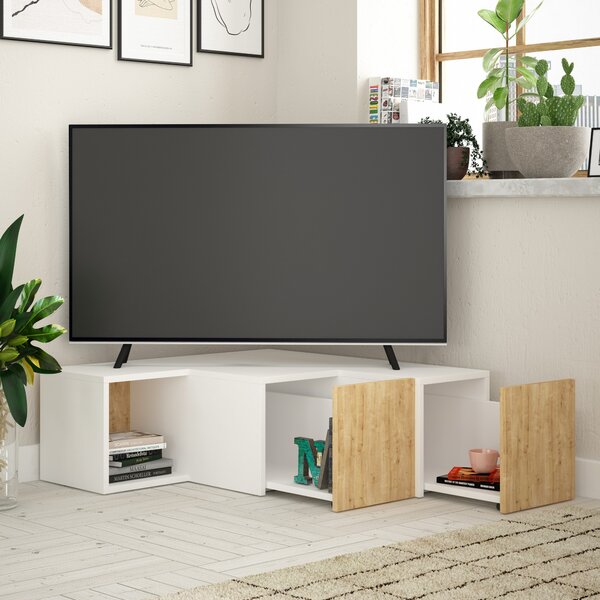 TV stolek/skříňka Cicone (Bílá + Dub). Akce -25%