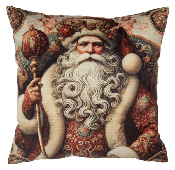 Béžový dekorativní polštář Santa Claus s výplní