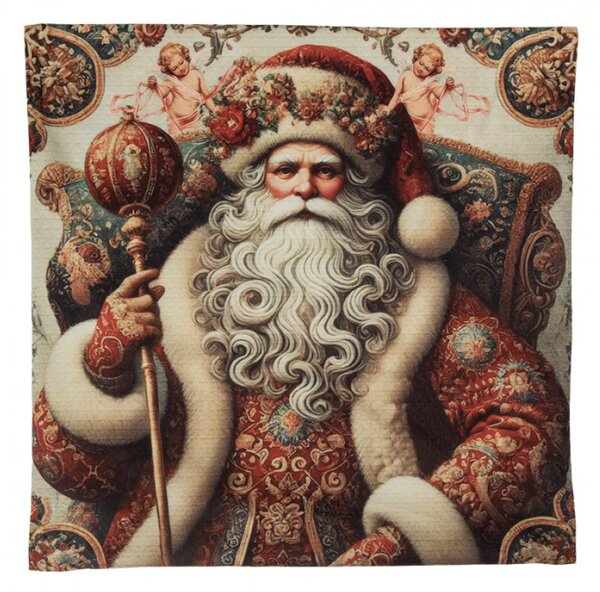 Béžový dekorativní polštář Santa Claus s výplní